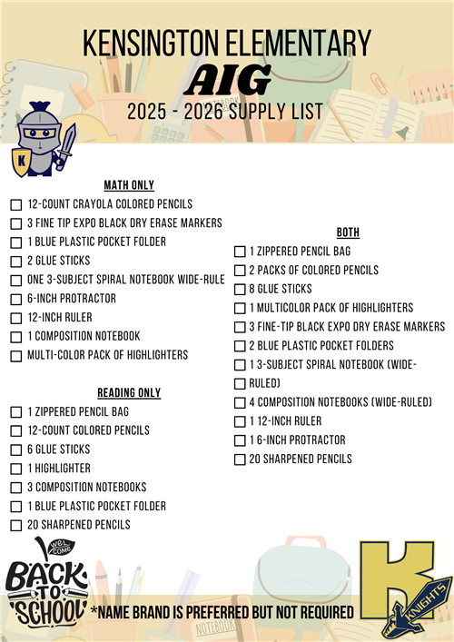 AIG Supply list